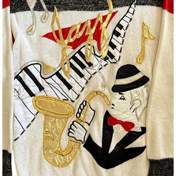 Vintage Bonnie Boerer Jazz Musician Sweater – Size M - Picture 5 of 7